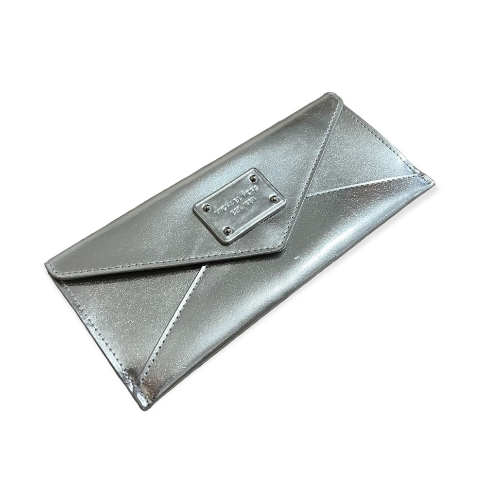 Michael Kors Silver Envelope Wallet Clutch